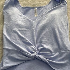 Beyond Yoga Light Blue Twist Front Top